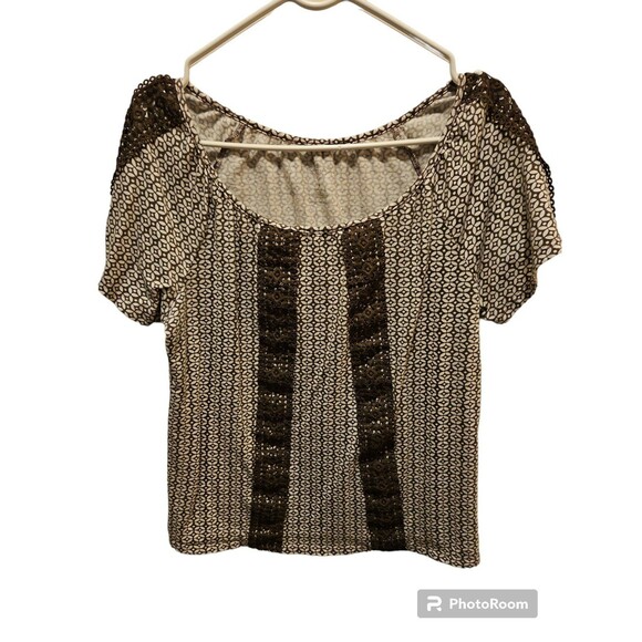St John's Bay Brown Geometric Women's SIZE MEDIUM - Picture 1 of 4